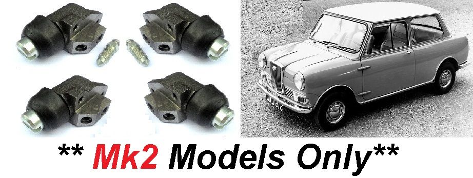 FRONT BRAKE WHEEL CYLINDERS x4 (Wolseley Hornet) (**Mk2 Only**) (**From 63- 67 Only**)